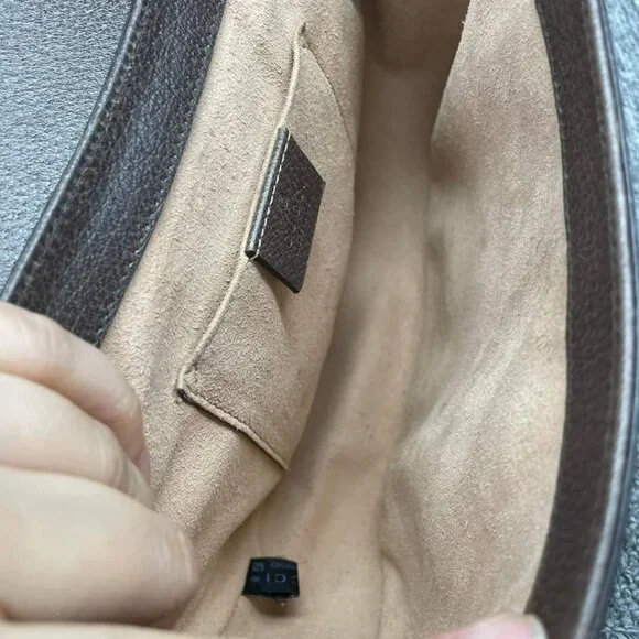 100% Authentic GUCCI Padlock Brown Bengal Canvas Shoulder Bag - Picture 10 of 15